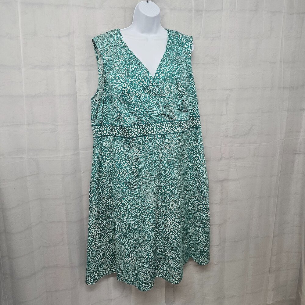 Croft & Barrow Dress Green Sleeveless Floral Boho Cottage 3X - Picture 4 of 14